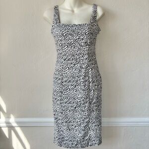 🎁5/$25 Diane Von Furstenburg Black & White Bridget Snake Wave Jacquard B…